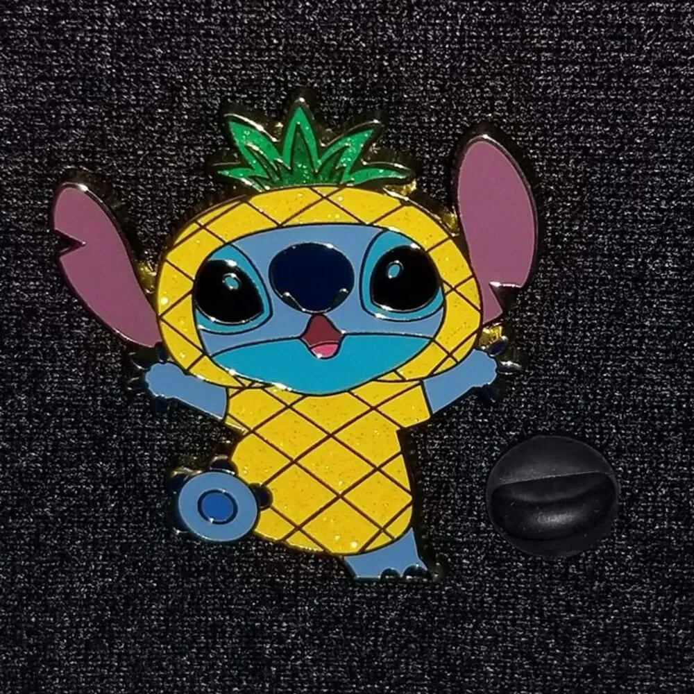 Disney Stitch Chaser Pin Glitter Pineapple Character Fruits Mystery Box Lunch